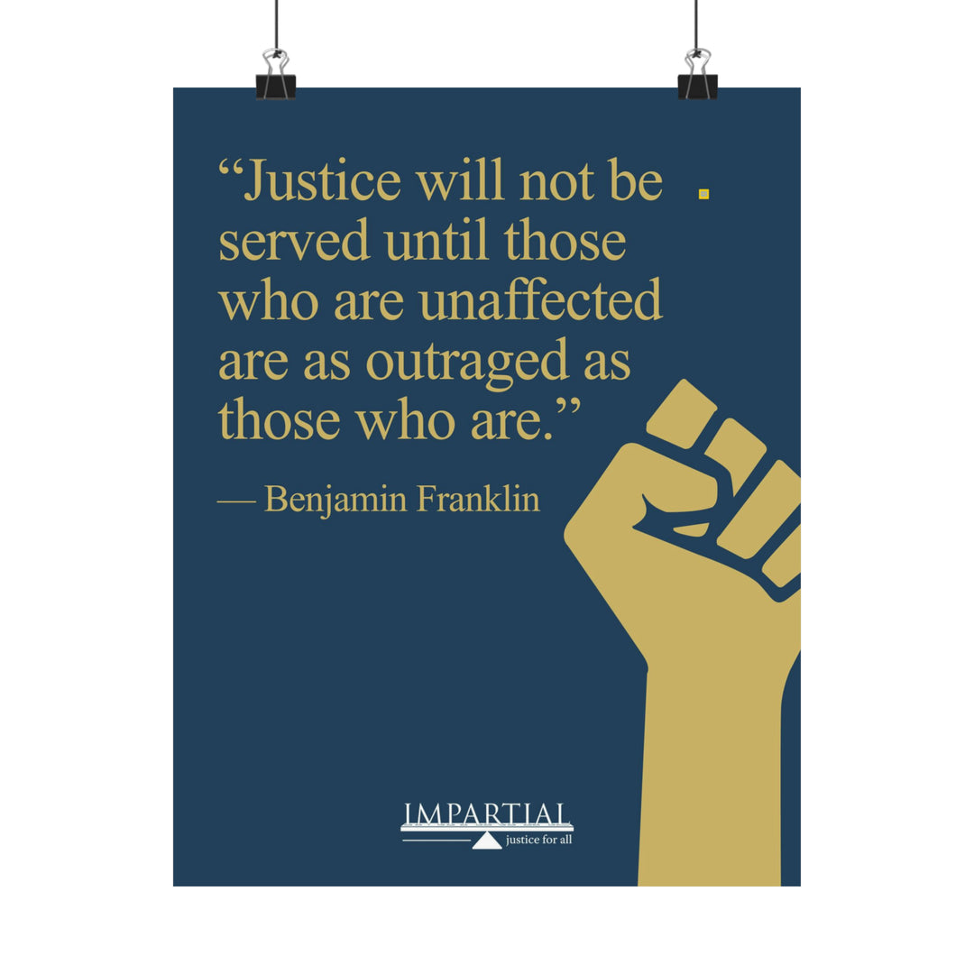 Benjamin Franklin Matte Quote Poster